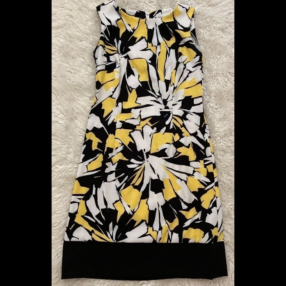 Ronnie Nicole Yellow black Dress Sz 6 - Picture 4 of 7